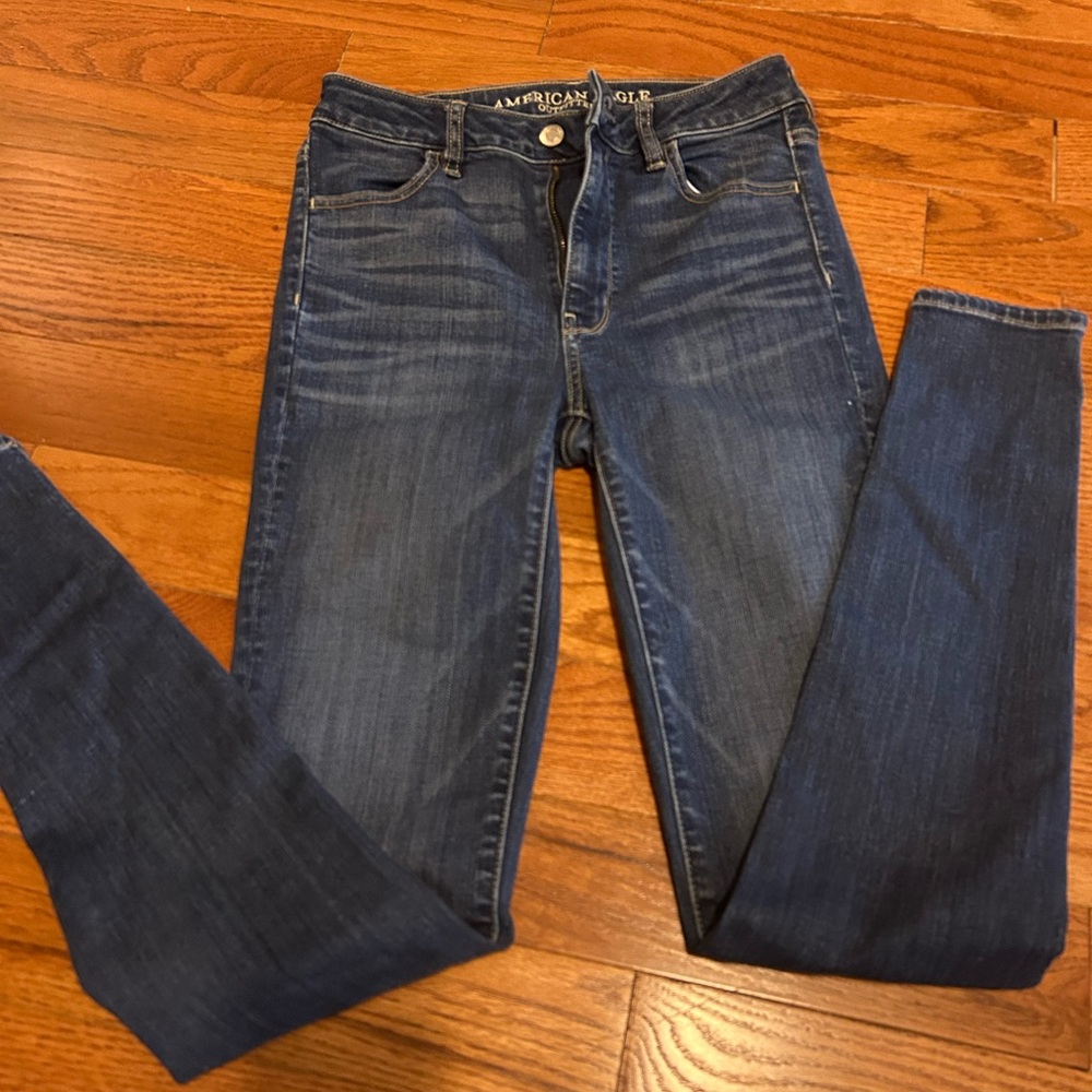 American Eagle Outfitters Women's Dark Blue Skinny Jeans